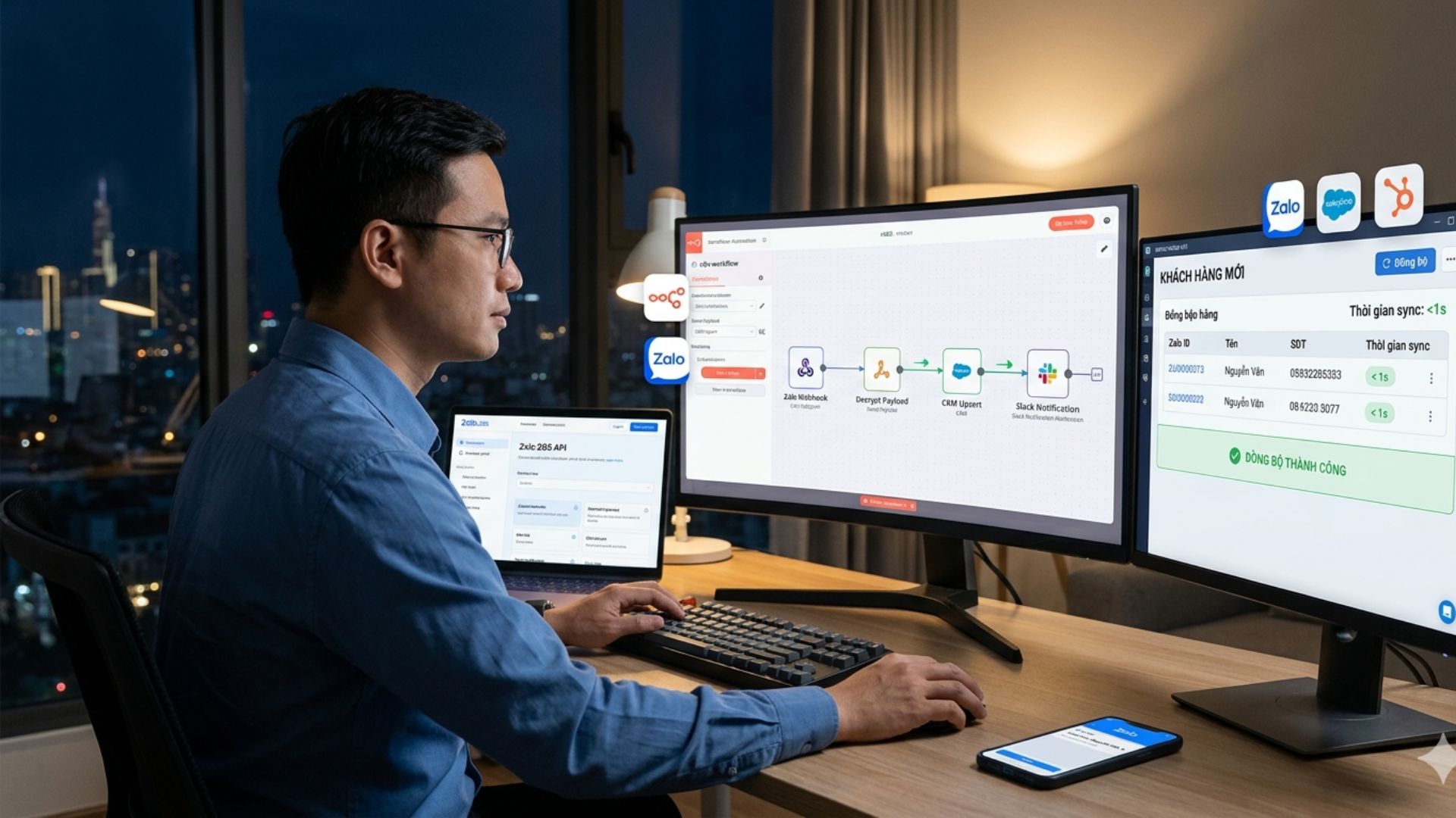 Kiến trúc Zero-Lag: Đồng bộ Real-time Zalo ZBS API với CRM qua n8n